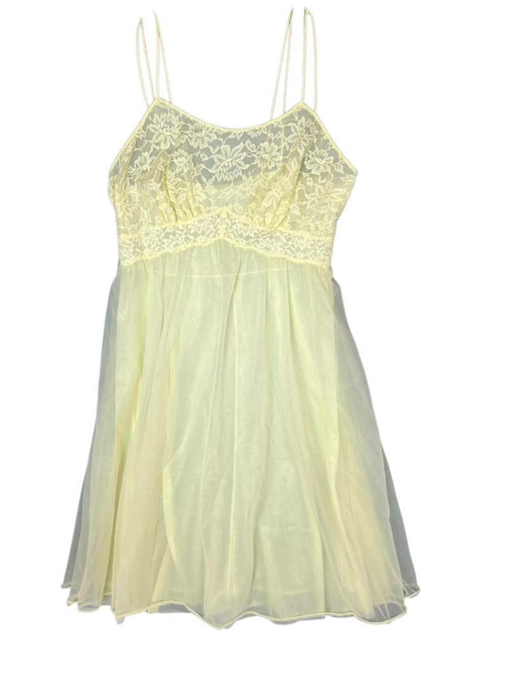 Vanity Fair Yellow Lace Babydoll Dress